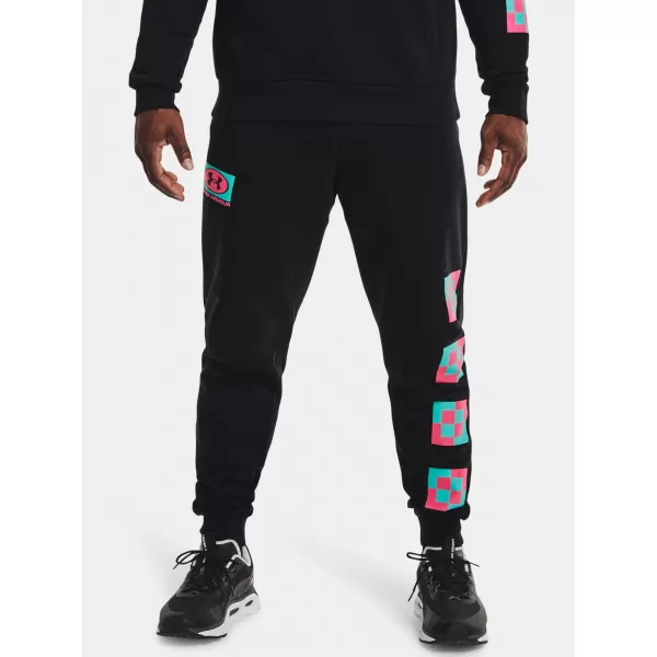  Pánske tepláky UNDER ARMOUR UA RIVAL FLEECE GEO JOGGER 1366437-001 ČIERNA 