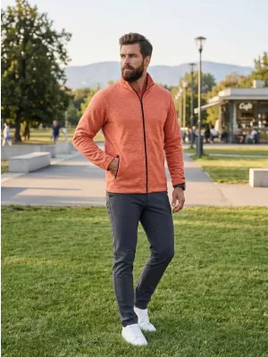 Pánska micro fleece mikina MALFINI FACTOR 852 SUNSET MELÍR