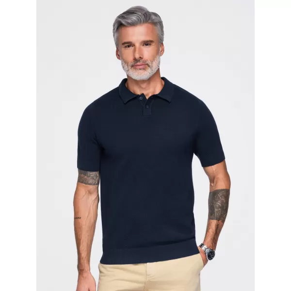  Pánske polo tričko OMBRE OM-POSS-0178 NAVY BLUE 