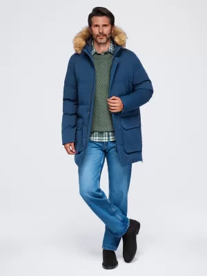 Pánska parka OMBRE OM-JALJ-0310 NAVY BLUE