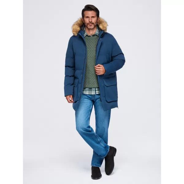  Pánska parka OMBRE OM-JALJ-0310 NAVY BLUE 