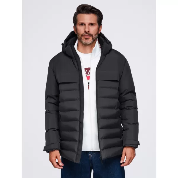  Pánska zimná prešívaná bunda OMBRE OM-JAHP-0305 BLACK 