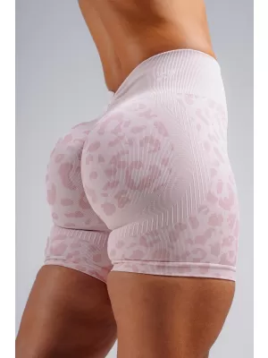 Kompresné push-up šortky s leopardím vzorom NEBBIA PRIMAL 856 PINK LEOPARD