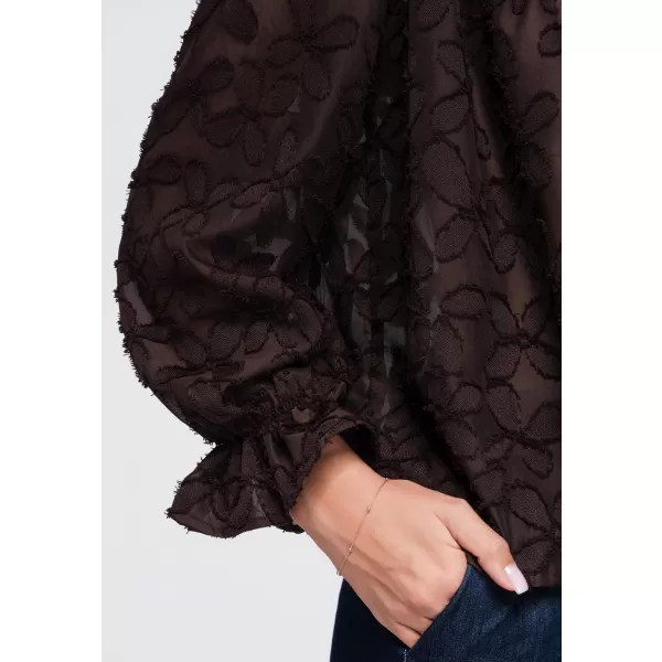  Dámska košeľa OMBRE OW-SH-E0074 BROWN 
