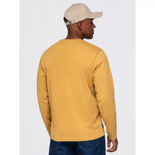  Pánske tričko OMBRE OM-LSBL-0142 MUSTARD 