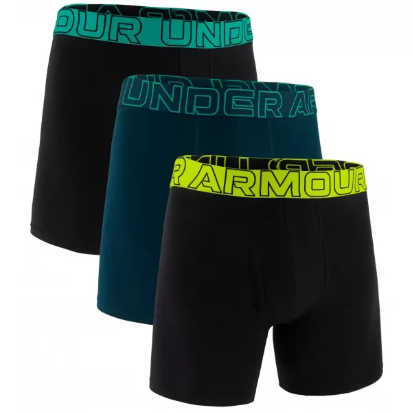  Pánske boxerky UNDER ARMOUR M PERF COTTON 6IN (3KS) 1383889-007 ČIERNA 
