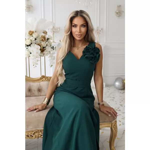  Dámske šaty NUMOCO 669-1 FĽAŠKOVÁ ZELEŇ 