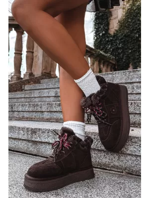 Dámske snehule BIG STAR SHOES UU274312 CHOCOLATE