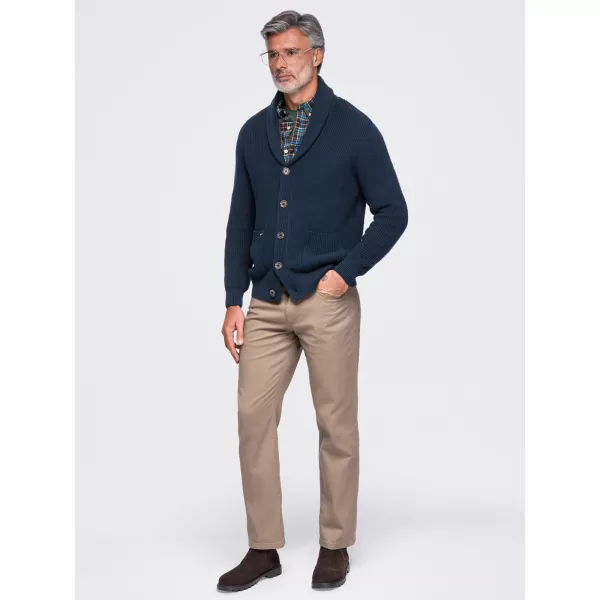  Pánsky kardigan OMBRE OM-SWCD-0200 NAVY BLUE 