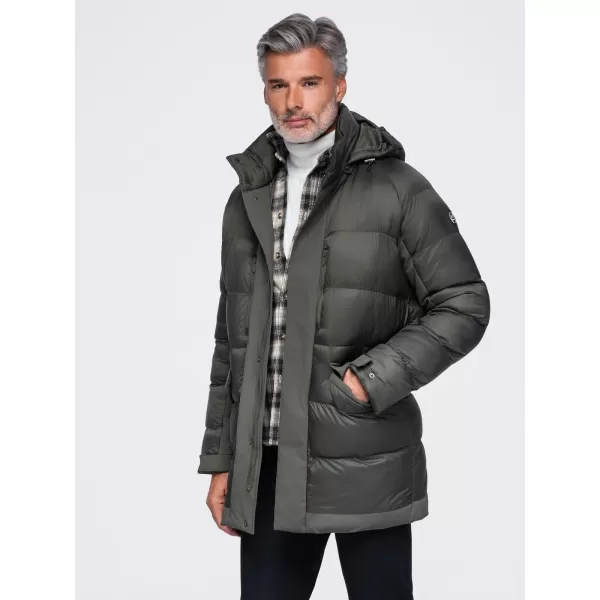  Pánska zimná bunda OMBRE OM-JALJ-0263 DARK OLIVE 