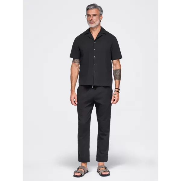  Pánska košeľa OMBRE OM-SHSS-0221 BLACK 