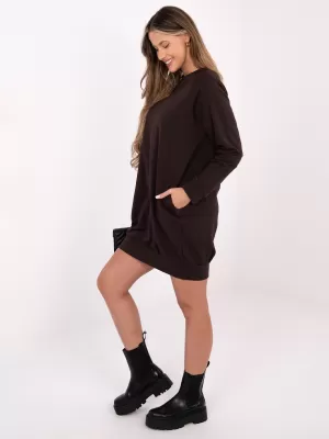 Dámske šaty BASIC FEEL GOOD RV-TU-5184.93P DARK BROWN