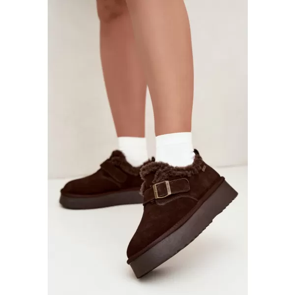  Dámske snehule BIG STAR SHOES UU274319 BROWN/BEIGE 