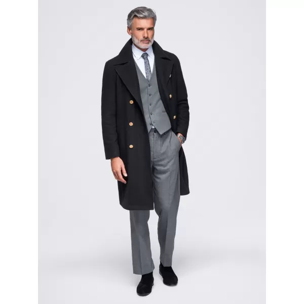  Pánsky kabát OMBRE OM-COWC-0156 BLACK 