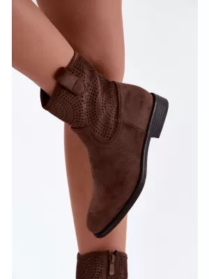 Dámske členkové topánky S.BARSKI HY62-8125 CHOCOLATE