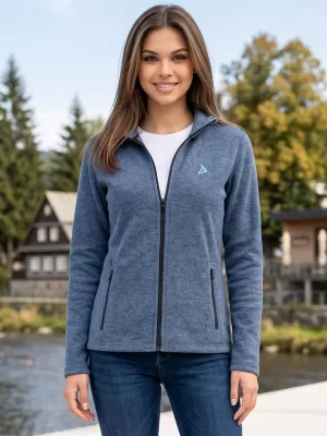 Dámska fleece mikina ALTISPORT ALW002852 TMAVÝ DENIM MELÍR