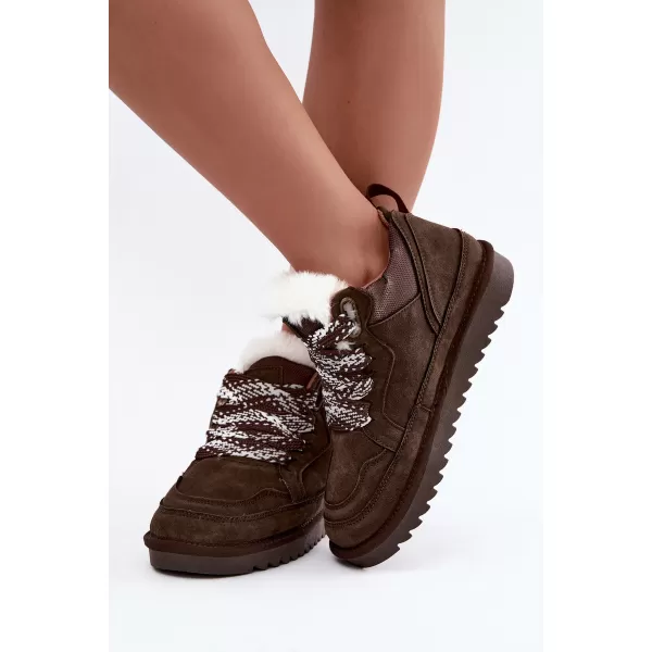  Dámske snehule VINCEZA 97974 CHOCOLATE 