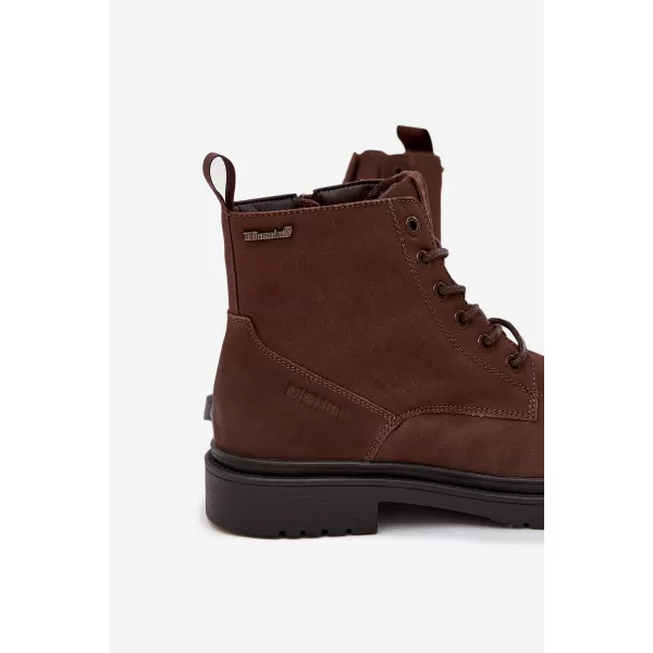  Pánske členkové topánky BIG STAR SHOES OO174149 BROWN/BEIGE 