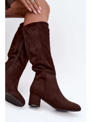Dámske čižmy S.BARSKI HY62-8131 CHOCOLATE