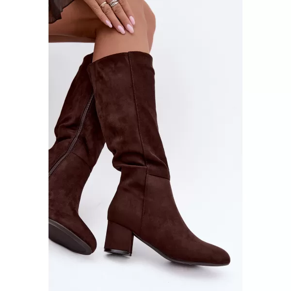  Dámske čižmy S.BARSKI HY62-8131 CHOCOLATE 