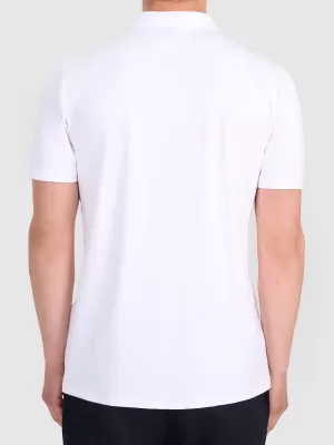 Pánske tričko s golierom 4F WMM00TPTSM0770 WHITE