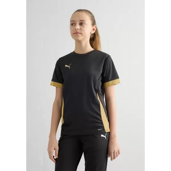  Detské športové tričko PUMA TEAMGOAL MATCHDAY JERSEY JR 70574828 PUMA BLACK/PUMA GOLD/MATTE GOLD 