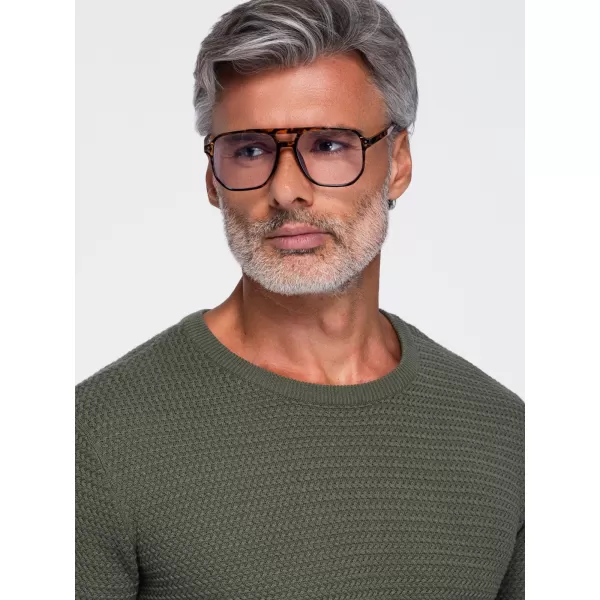 Pánsky sveter OMBRE OM-SWSW-0119 OLIVE 