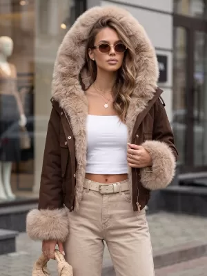 Dámska bunda DSTREET TY5836 HNEDÁ