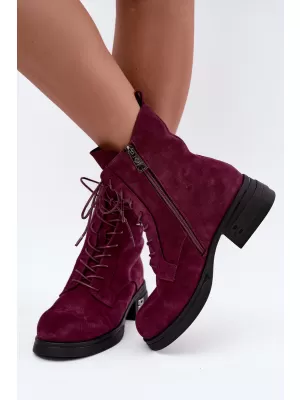 Dámske členkové topánky VINCEZA 67044 BURGUNDY
