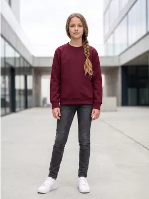 Detská mikina MALFINI CREW 427 GARNET