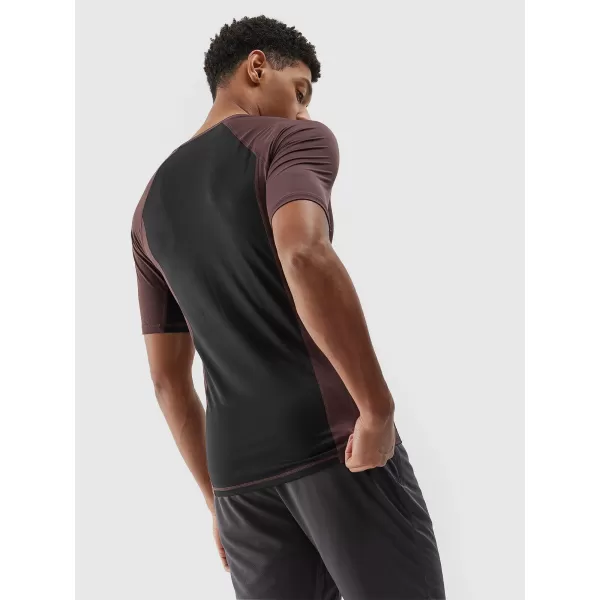  Pánske tričko 4F WAW25TTSHM2402 DARK BROWN 