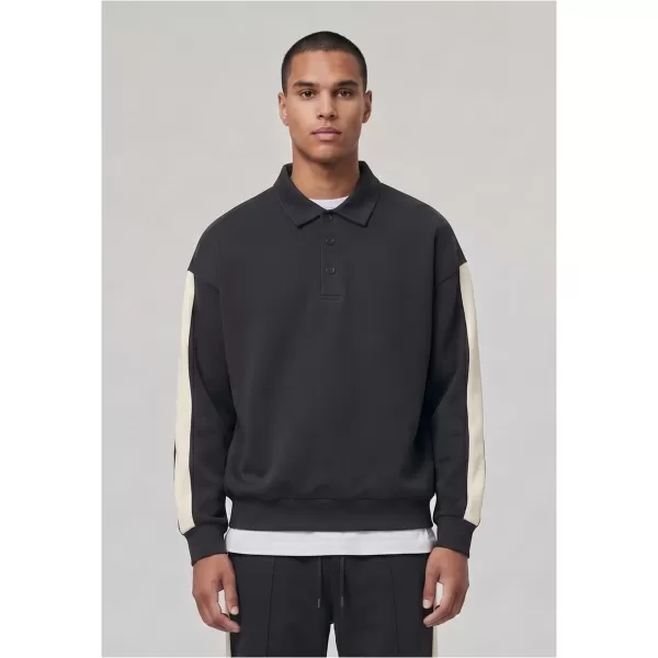  Pánske tričko s golierom URBAN CLASSICS TB8595-00007 BLACK 