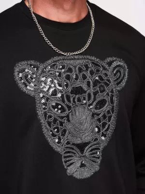 Pánska mikina OMBRE OM-SSNZ-0273 BLACK