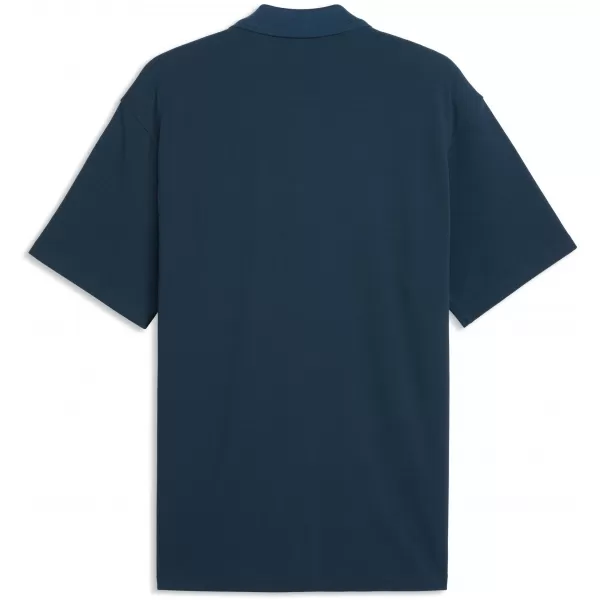  Pánske tričko s golierom PUMA WARDROBE ESS PIQUE RELAXED POLO 62965736 MIDNIGHT PETROL 