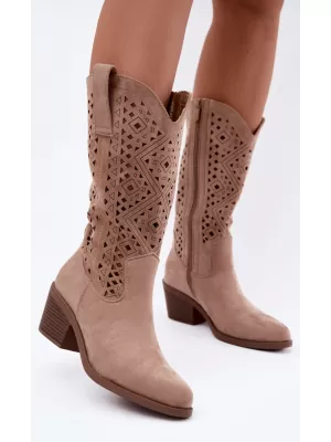 Dámske čižmy S.BARSKI HY62-8126 BEIGE