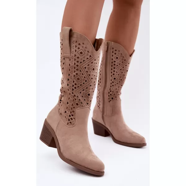  Dámske čižmy S.BARSKI HY62-8126 BEIGE 