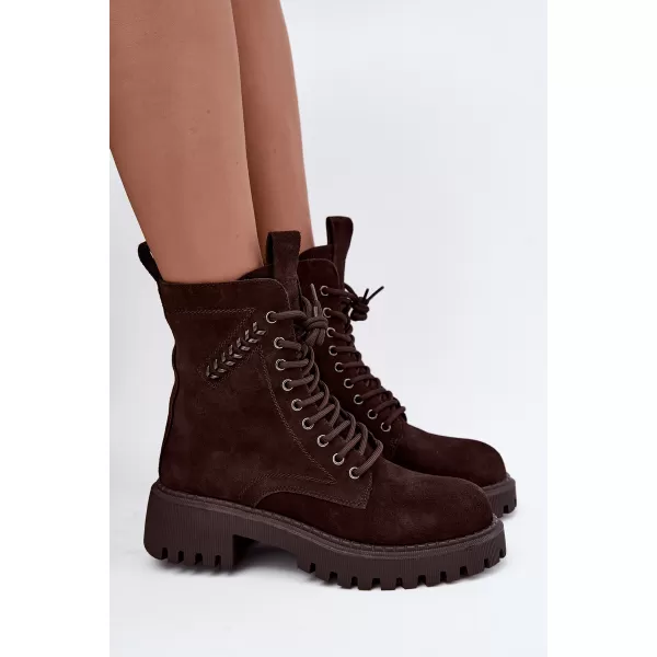  Dámske členkové topánky D&A JC62-1035 BROWN 