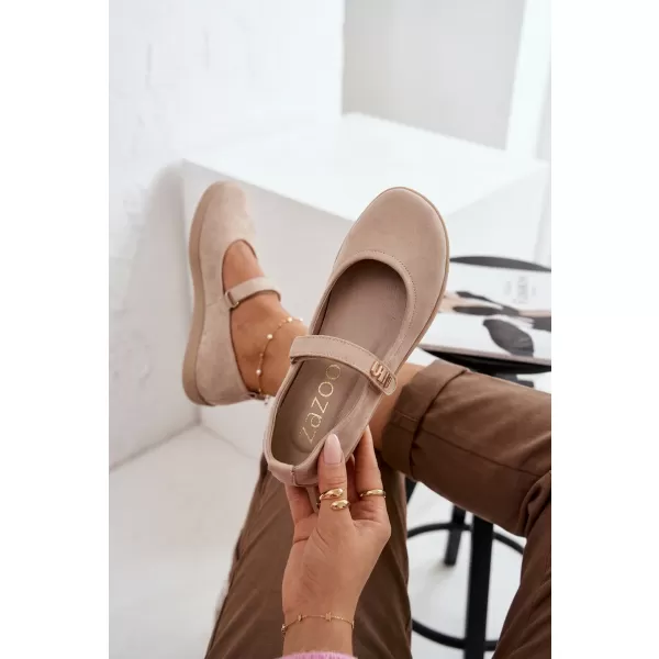  Dámske baleríny ZAZOO 10206 BEIGE 