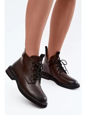 Dámske členkové topánky D&A CR62-3337 BROWN