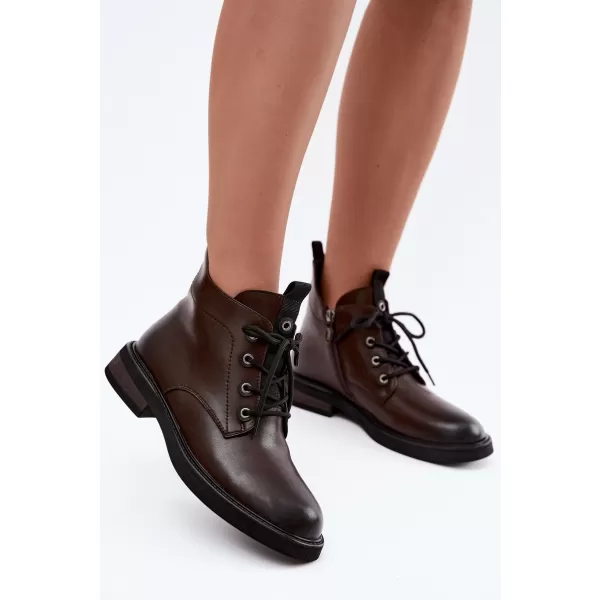  Dámske členkové topánky D&A CR62-3337 BROWN 