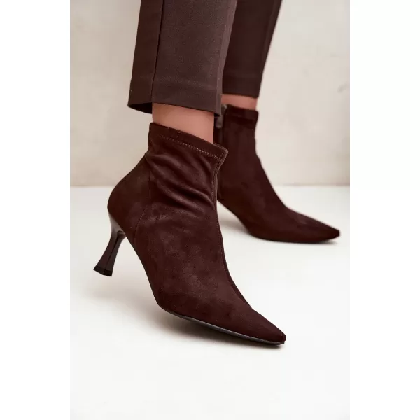 Dámske členkové topánky BOTO 7107 BROWN 