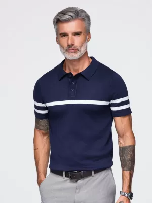 Pánske polo tričko OMBRE OM-POSS-0177 NAVY BLUE