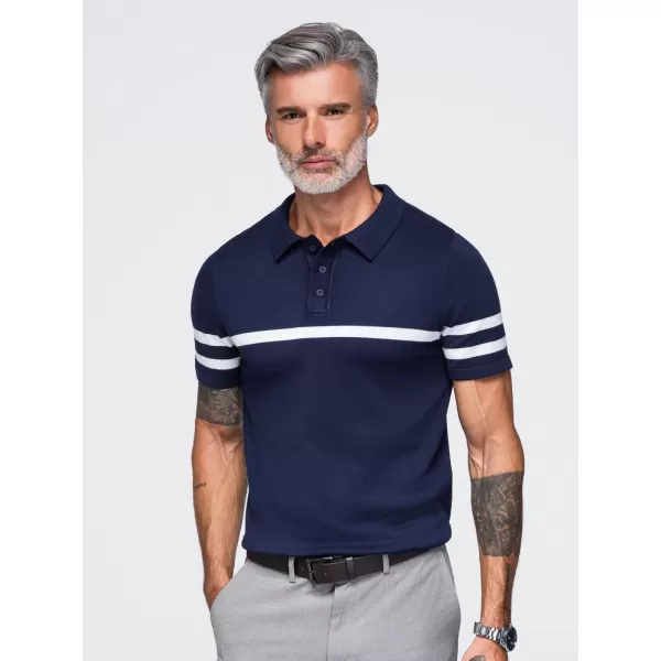  Pánske polo tričko OMBRE OM-POSS-0177 NAVY BLUE 