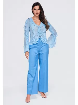 Dámska blúza OMBRE OW-TS-E0078 BLUE