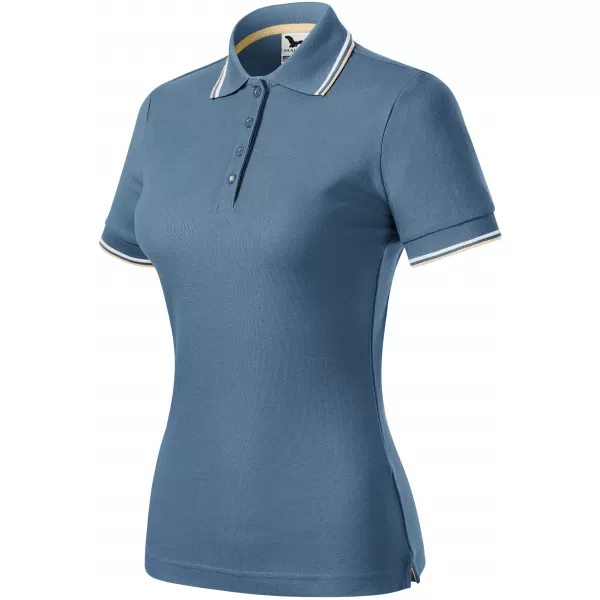  Dámske tričko s golierom MALFINI FOCUS 233 DENIM 