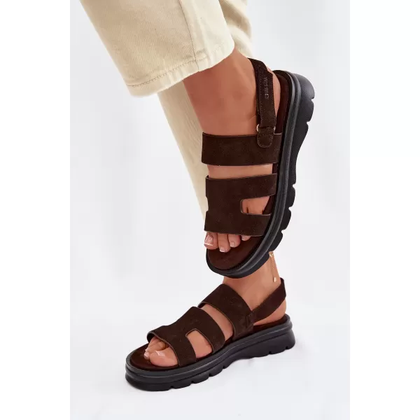  Dámske sandále BIG STAR SHOES TT274483 BROWN/BEIGE 