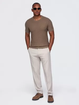 Pánske tričko OMBRE OM-TSCT-0303 LIGHT BROWN
