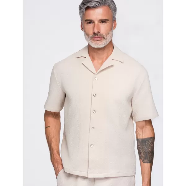  Pánska košeľa OMBRE OM-SHSS-0220 OFF-WHITE 
