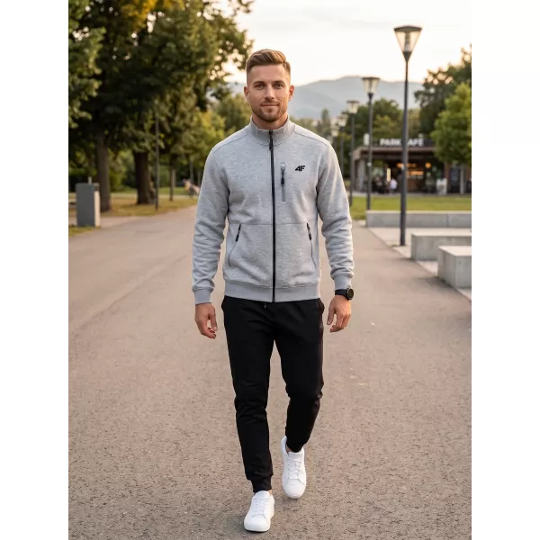  Pánska mikina 4F WMM00TSWSM2547 COLD LIGHT GREY MELANGE 