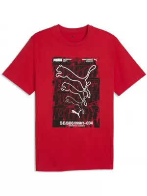 Pánske tričko PUMA GRAPHICS BOX TEE 69436611 FOR ALL TIME RED